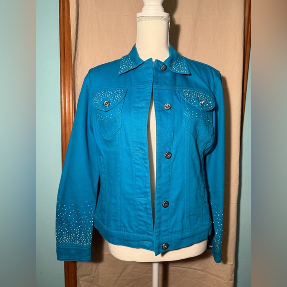 Turquoise Ethyl Denim jacket - Picture 2 of 6